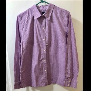 Gap purple gingham fitted top new without tags L
